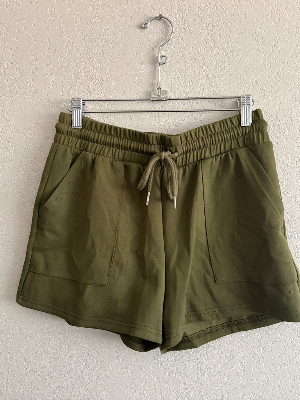 if it were me Olive Drawstring Athletic Shorts